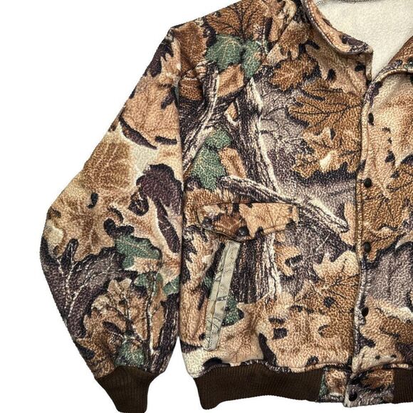 Vintage Classics By Ranger Men's Camouflage Fleece Bomber Hunting Jacket - Picture 6 of 11